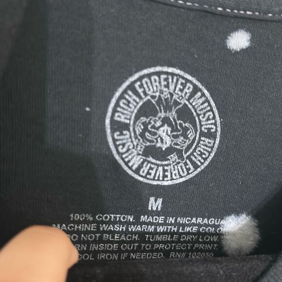 Rich Forever Music Mens Black Plug‎ Walk Rich The Kid Graphic T-Shirt Medium - Picture 5 of 6